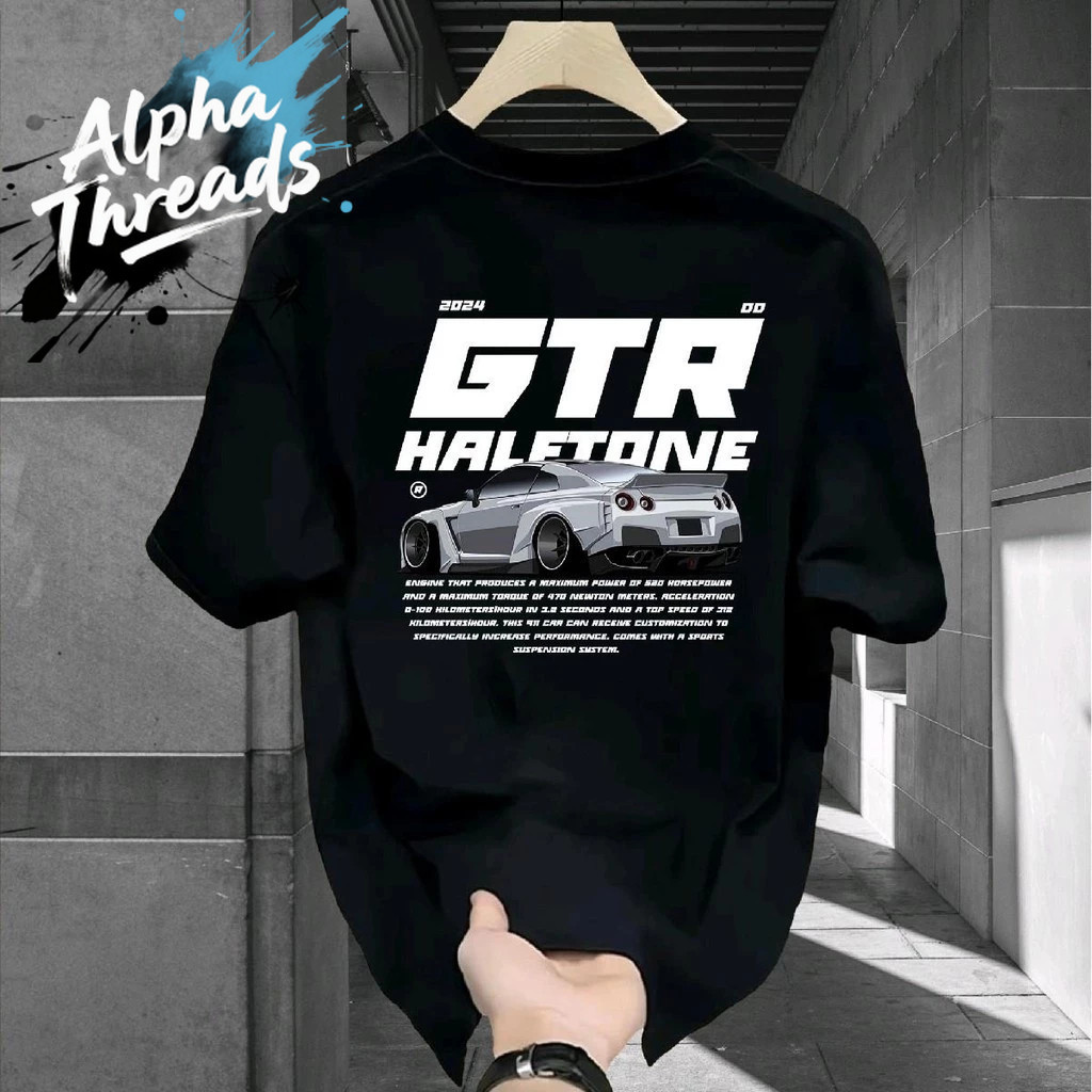 (จัดส่งตลอด 24 ชั่วโมง) เสื้อยืด oversize เสื้อสตรีท เสื้อยืดคอกลม เกรดพรีเมียม ใส่สบาย ลาย GTR CART