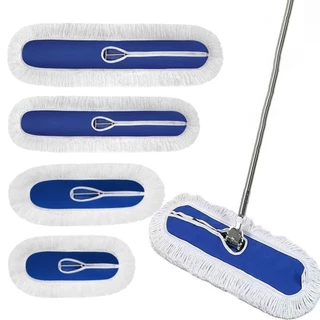 NIMENG ผ้าเปลี่ยนไม้ถูพื้นแบน, Heavy Duty 40/60/80/100/120 ซม.หัวม็อบขนาดใหญ่,นํามาใช้ใหม่ล้างทําความสะอาดได้ผ้าฝ้ายฝุ่นหัวม็อบเติมสําหรับกรอบม็อบขนาดมาตรฐาน
