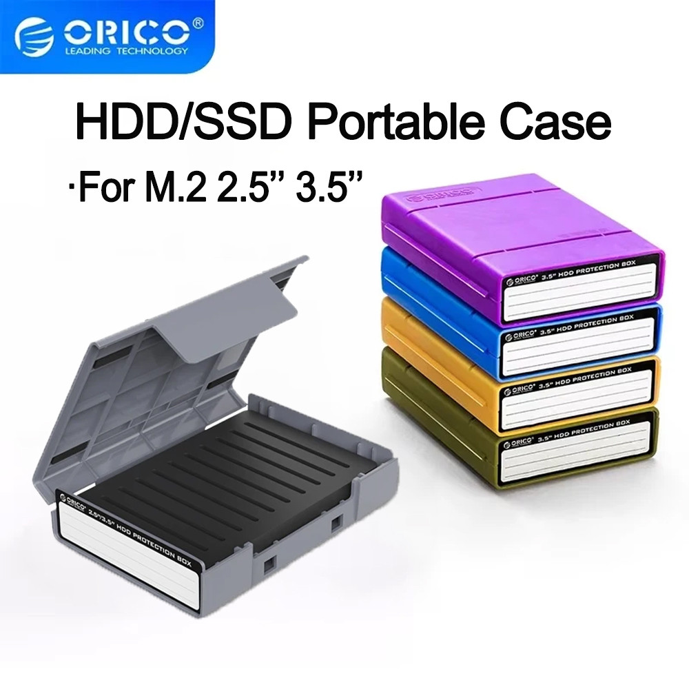 ORICO 2.5 3.5 "ฮาร์ดดิสก์แบบพกพาป้องกันกรณีM.2 SSDฮาร์ดไดรฟ์กล่องเก็บภายนอกพร้อมกล่องฮาร์ดไดรฟ์กันน้ําและกันกระแทก