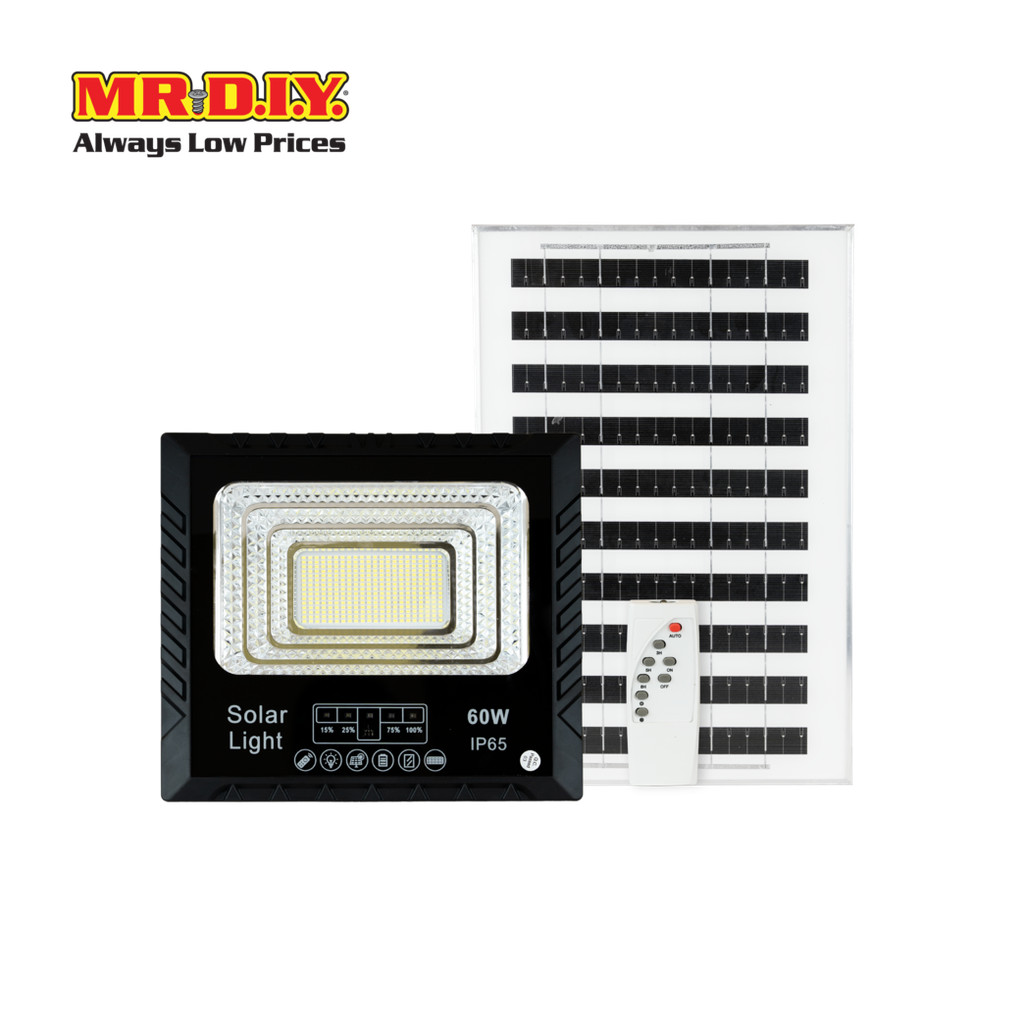 MR.D.I.Y. ไฟโซล่าเซลล์ 60W ใช้งานได้นานถึง 8-12 ชม.ควบคุมง่ายด้วยรีโมทคอนโทรล