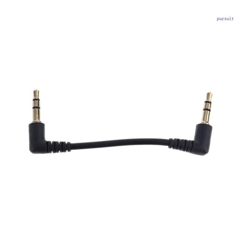 SUIT* 7cm 2 7 Double Right Angle 3 5mm Stereo Plug Male to Male 90 Angle Aux Cable