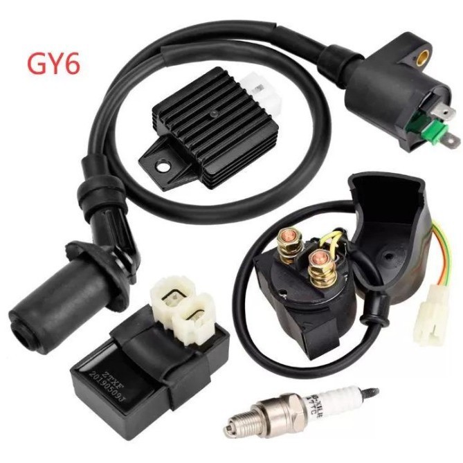 GY6 点火线圈 交流CDI 继电器 电压调节器 火花塞