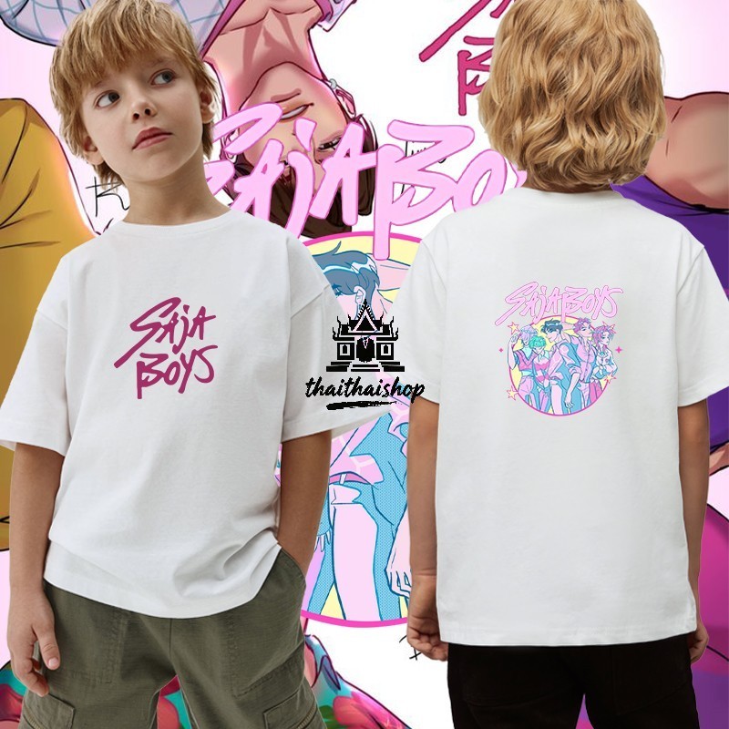【พร้อมส่ง】เกิร์ลกรุ๊ปนักล่าปีศาจ SAJABOY เสื้อเด็ก Unisex KPOP your idol Kids T-shirt ระบายอากาศ สบา