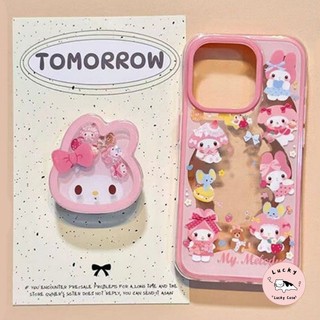 เคสไอโฟน 11 การ์ตูนเมโลดี้สีชมพูโบว์ผูกนุ่ม สำหรับ IPhone 11 15 14 16 12 13 Pro Max X 7 8 15 16 14 Plus XRXS Max SE2020
