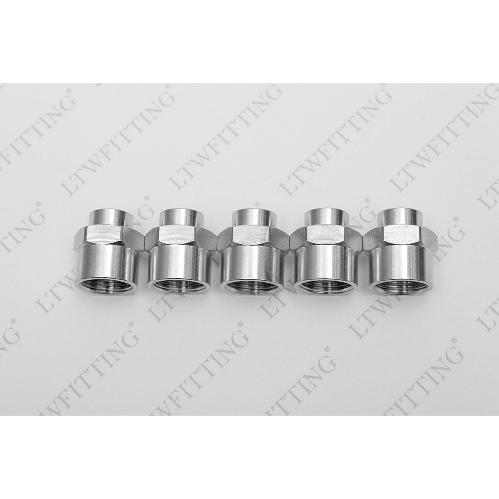 LTWFITTING Bar การผลิตสแตนเลส 316 ท่อ Fitting 3/8" x 1/8" หญิง NPT ลดข้อต่อเรือน้ํา (แพ็ค 5 ชิ้น) J2