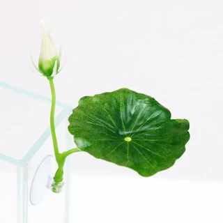 PEARLTH Fish Spaw ไม้ประดับ,ถ้วยดูดจําลองใบบัว/ใบประดิษฐ์ Betta Fish Rest Leaf,Rest/ซ่อน/วางปลาพลาสติก REST Terrace