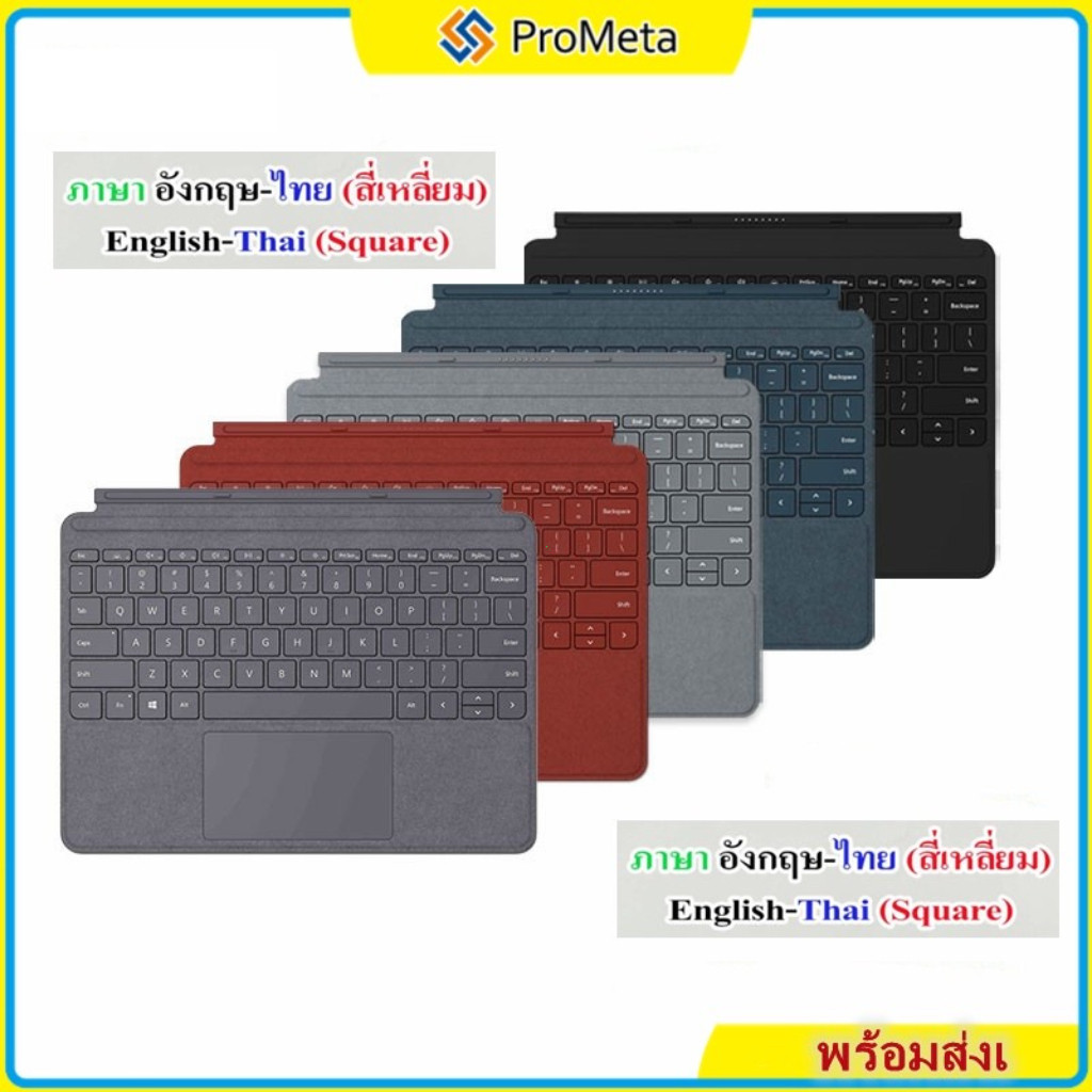 แป้นพิมพ์ ไทย Type Cover เพื่อ Microsoft Surface Pro 11 10 8 9 X 7 Plus 7 6 5 4 3 Surface Go 2 3 4 B