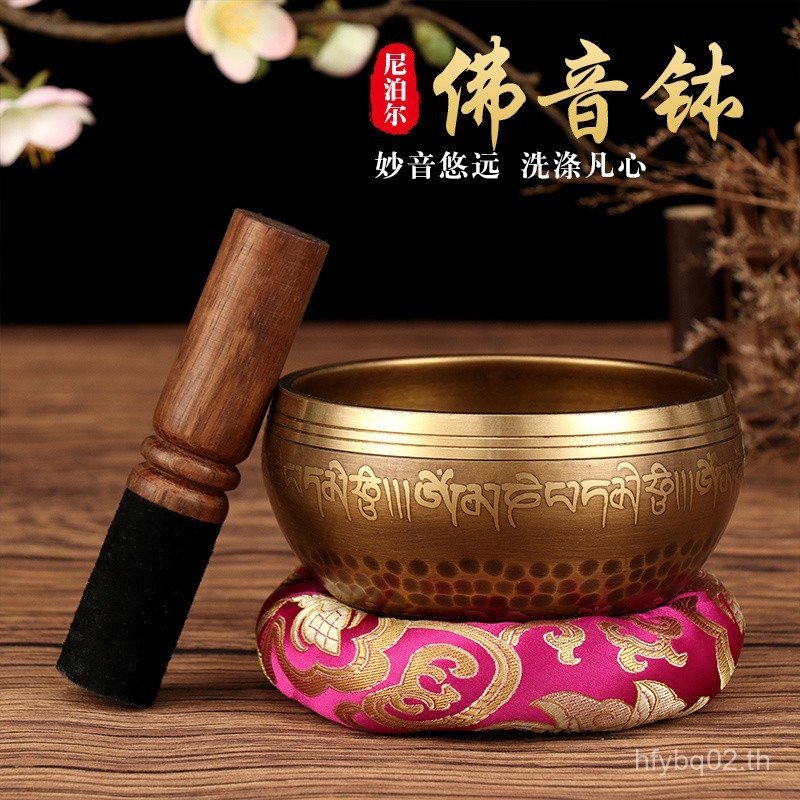 เนปาลเสียงทองแดงชามทําด้วยมือพระพุทธรูปชามเสียงโยคะการทําสมาธิชามร้องเพลงการทําสมาธิพระพุทธรูปชามเสี