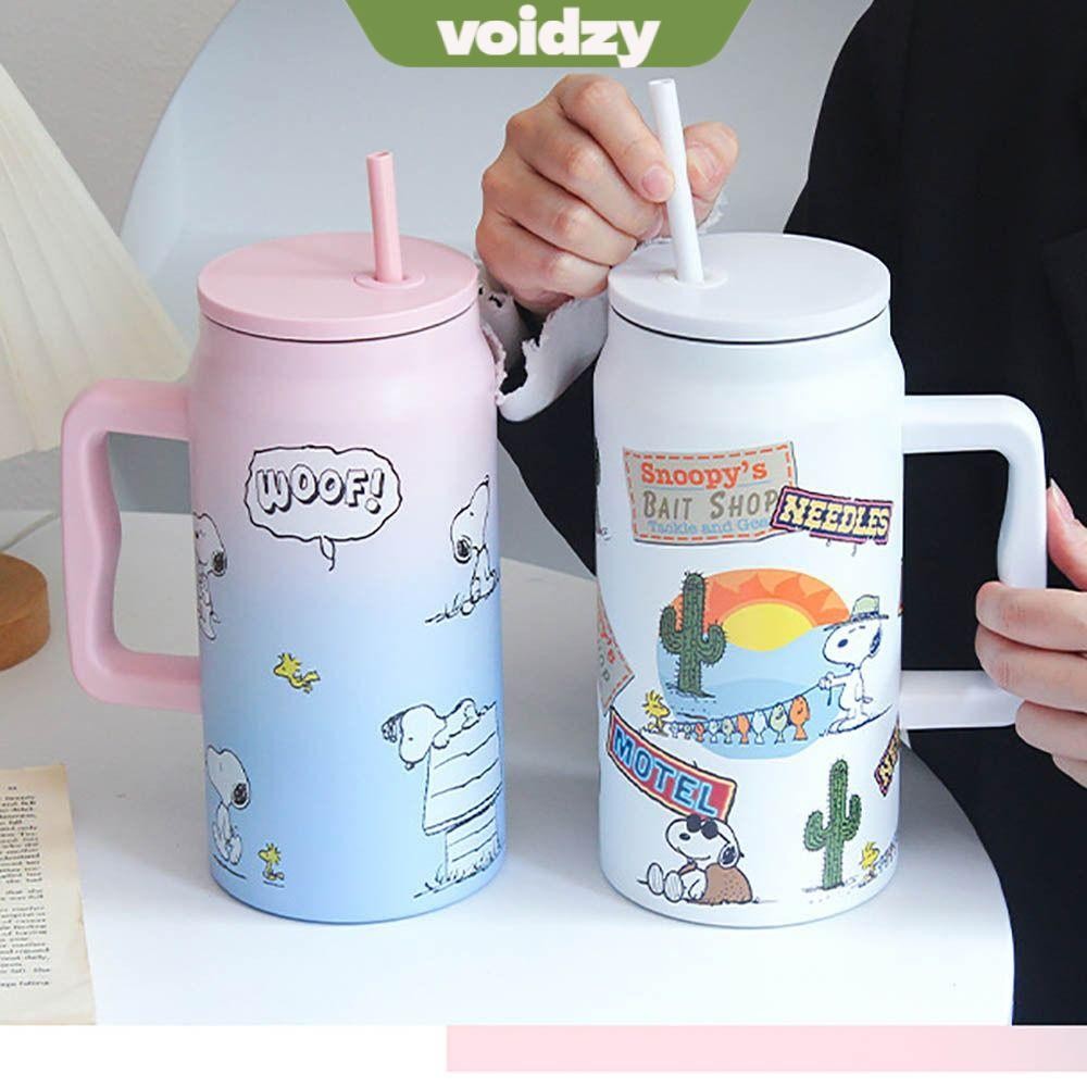 VOIDZY ถ้วยฉนวน, 1500ml Snoopy ถ้วยสูญญากาศ, สแตนเลสสร้างสรรค์ความจุขนาดใหญ่ขวดความร้อนการ์ตูนของขวัญวันเกิด