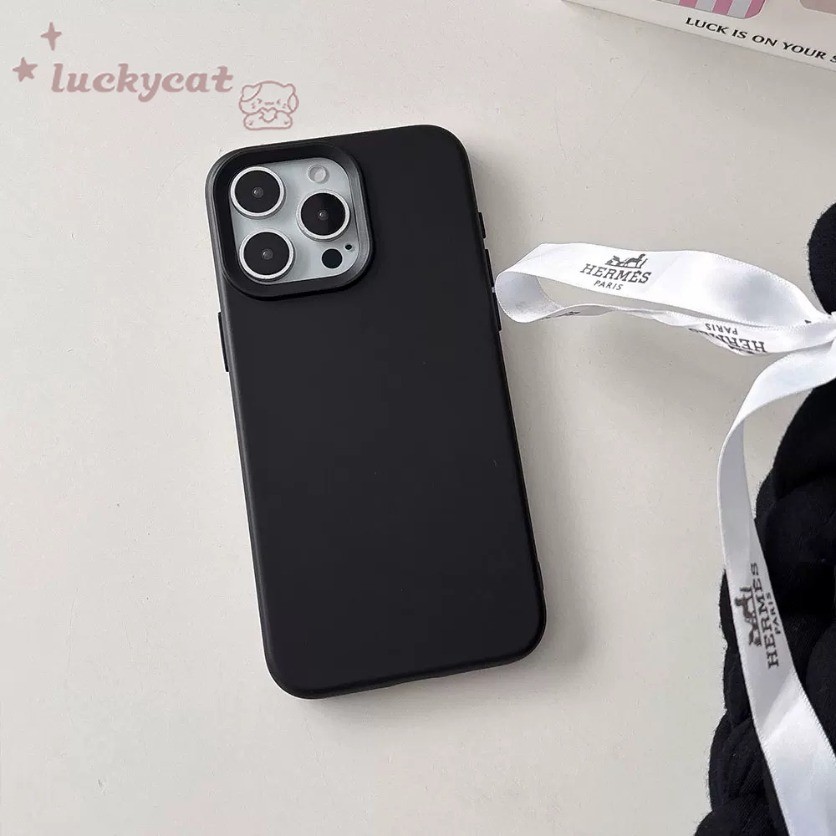 เข้ากันได้กับ iPhone 16 15 14 13 12 11 Pro Max เคสโทรศัพท์ Simple Ins สีลูกกวาดคู่ฝาหลังแบบนุ่ม - รูปที่ 5