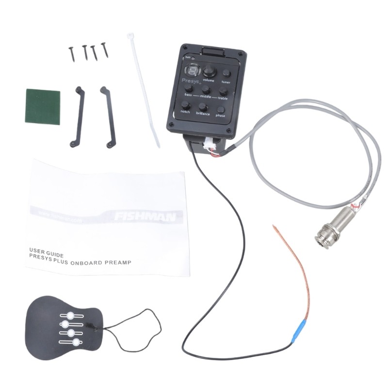 PCF * กีตาร์อะคูสติก Preamp EQ Tuner Piezo Pickup Equalizer System 201 กีตาร์อะคูสติก EQ Tuner Piezo