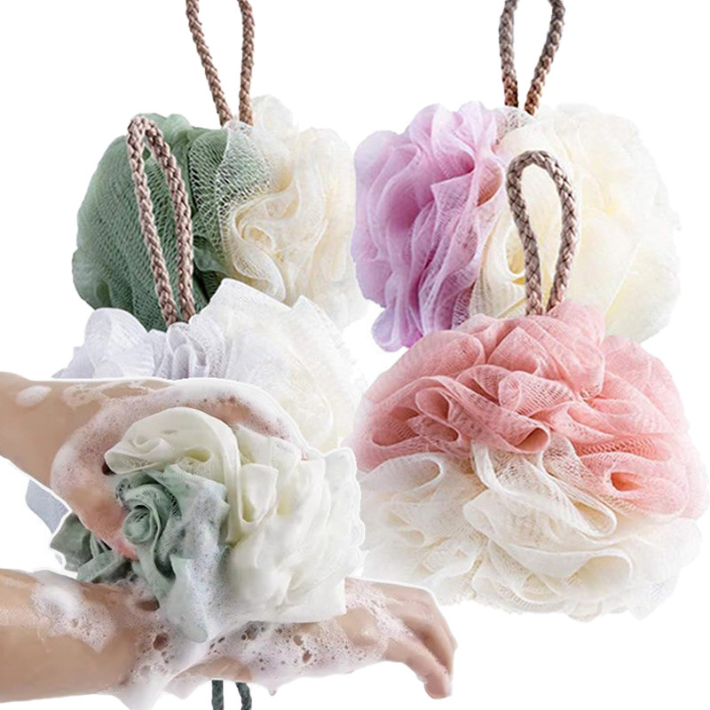 1/3/5 ชิ้นสีสุ่ม Soft Exfoliating Bubble Nets - อุปกรณ์อาบน้ําลูกบอลอาบน้ําขนาดใหญ่