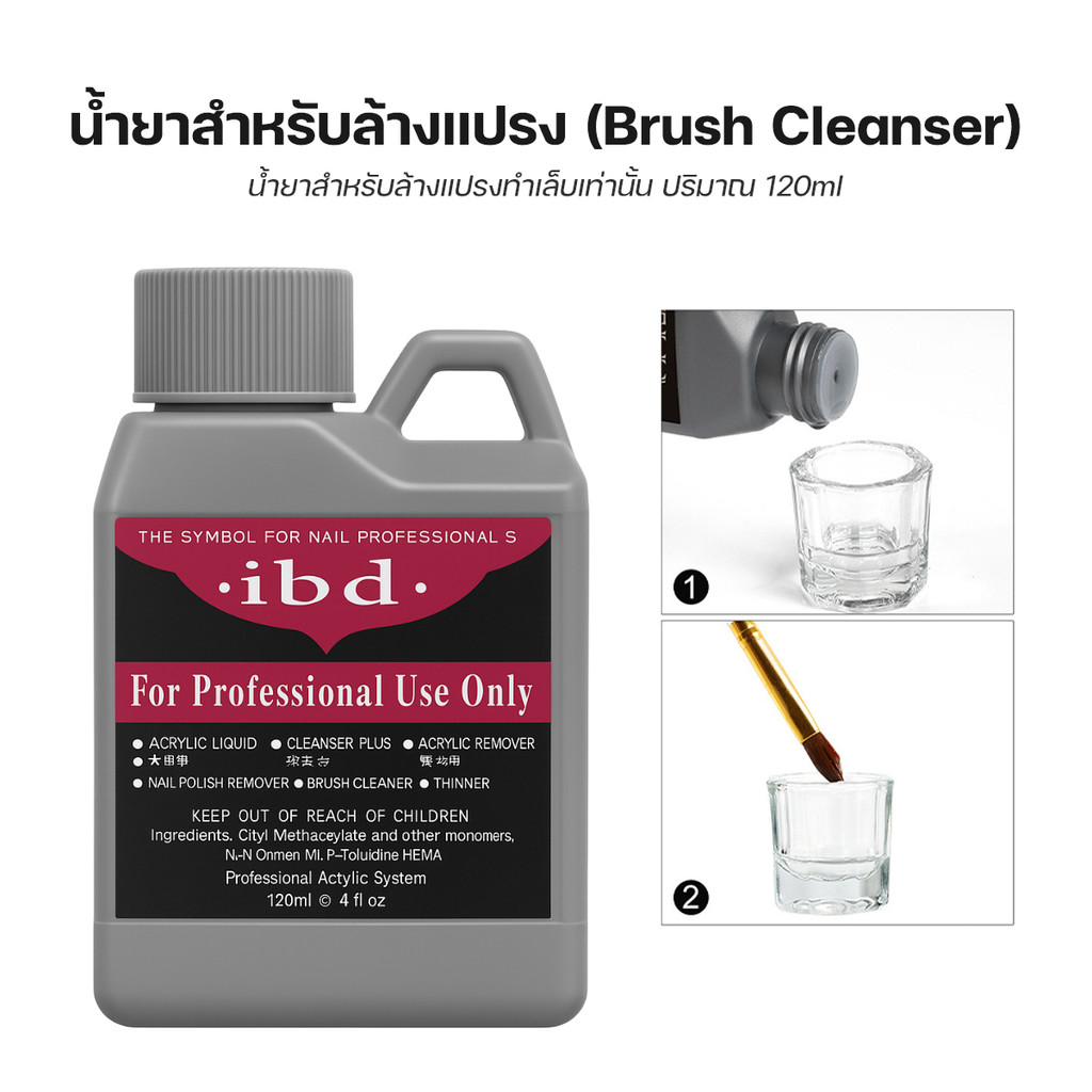 น้ำยาล้างแปรงหรือพู่กันทำเล็บ น้ำยาทำความสะอาดแปรง แบบน้ำ 120ml สำหรับล้างแปรงทำเล็บเท่านั้น