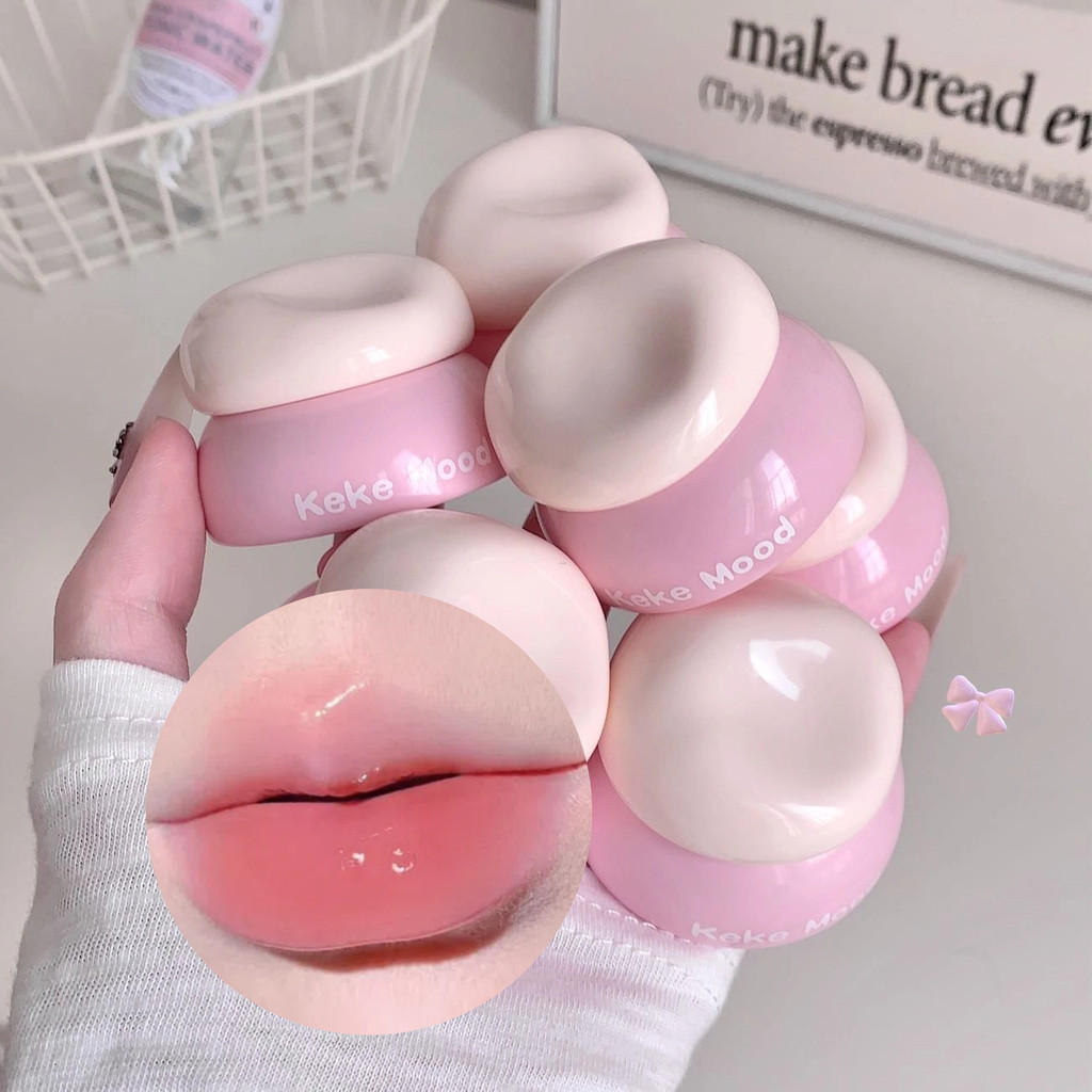 Kekemood Pink Canned Jelly Coloured Lip Balm ลิปสติกให้ความชุ่มชื้นพร้อมแปรงลิป