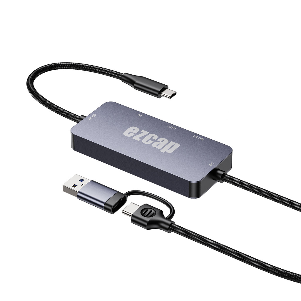 Ezcap 4K HDMI Displayport DP เป็น USB3.0 การ์ดจับภาพวิดีโอเสียง Typec สําหรับบันทึกเกมสตรีมมิ่งสด
