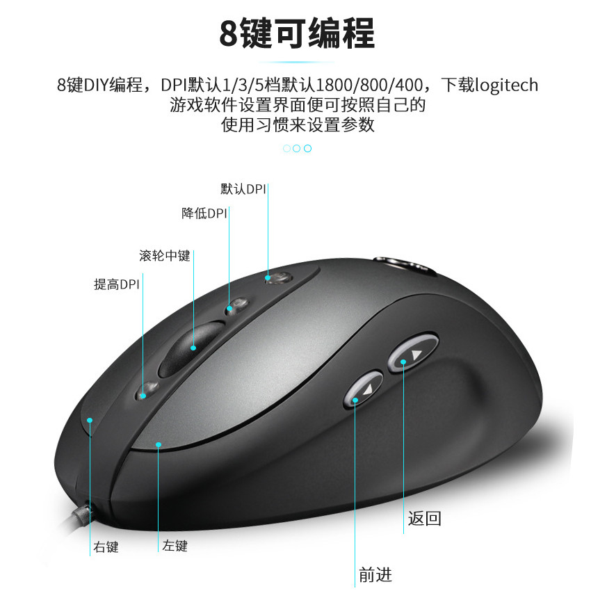 Logitech MX518 G400S G400 เมาส์สําหรับเล่นเกม CF LOL กินไก่ดู MX518 เมาส์ในตํานาน
