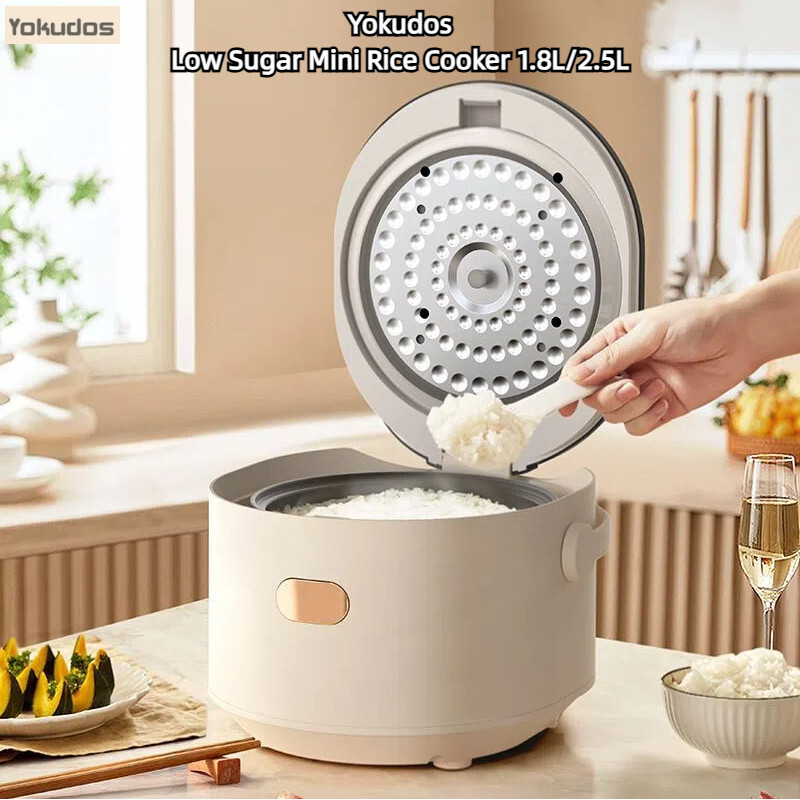 Yakudos Low Sugar MINI หม้อหุงข้าว 1.8L Mini Low Sugar หม้อหุงข้าวไฟฟ้าหม้อสตูว์ 2.5L JWS777AB ขนาดเ