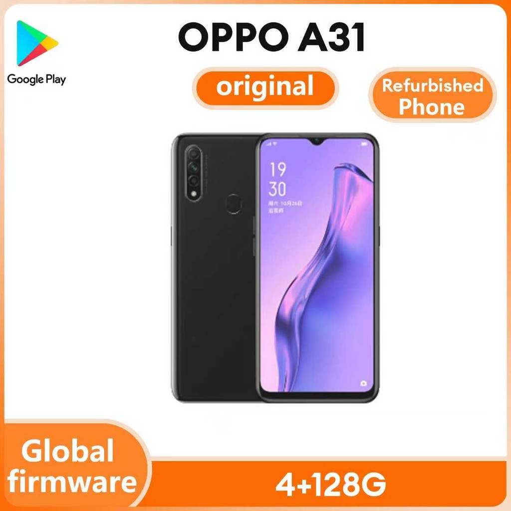 โทรศัพท์ตกแต่งใหม่ OPPO A31 4G SmartPhone Global firmware RAM 4GB ROM 128GB ใช้ CPU MediaTek P35 แบต
