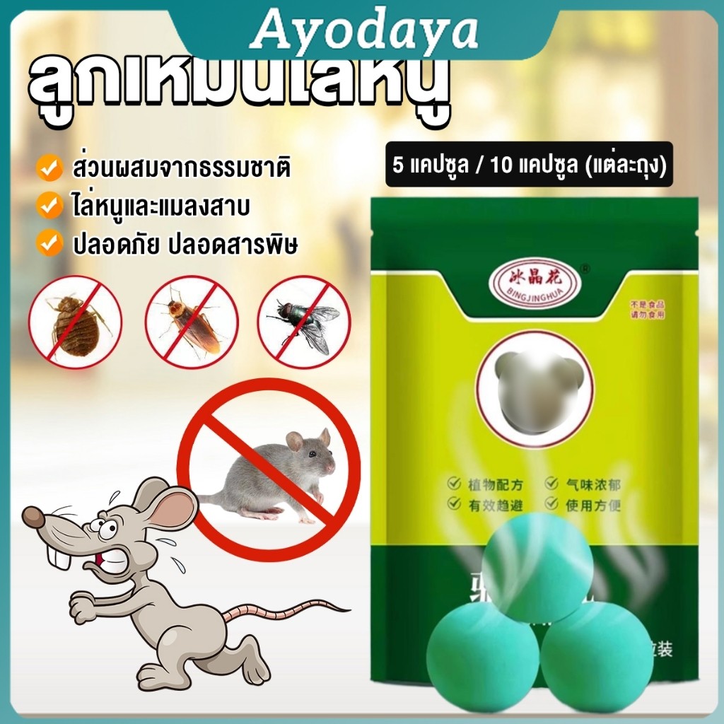 Ayo ลูกเหม็นไล่หนู ไล่หนู เบือหนู แรงๆ แห้ง 5 เม็ด / 10 เม็ด ต่อถุง Anti Rat Tool