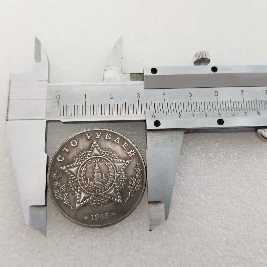 งานฝีมือโบราณ 1945 ถังวัสดุทองเหลือง T28EWIHF-30 Distressed Silver Dollar ต่างประเทศเงิน Dollar#78LY