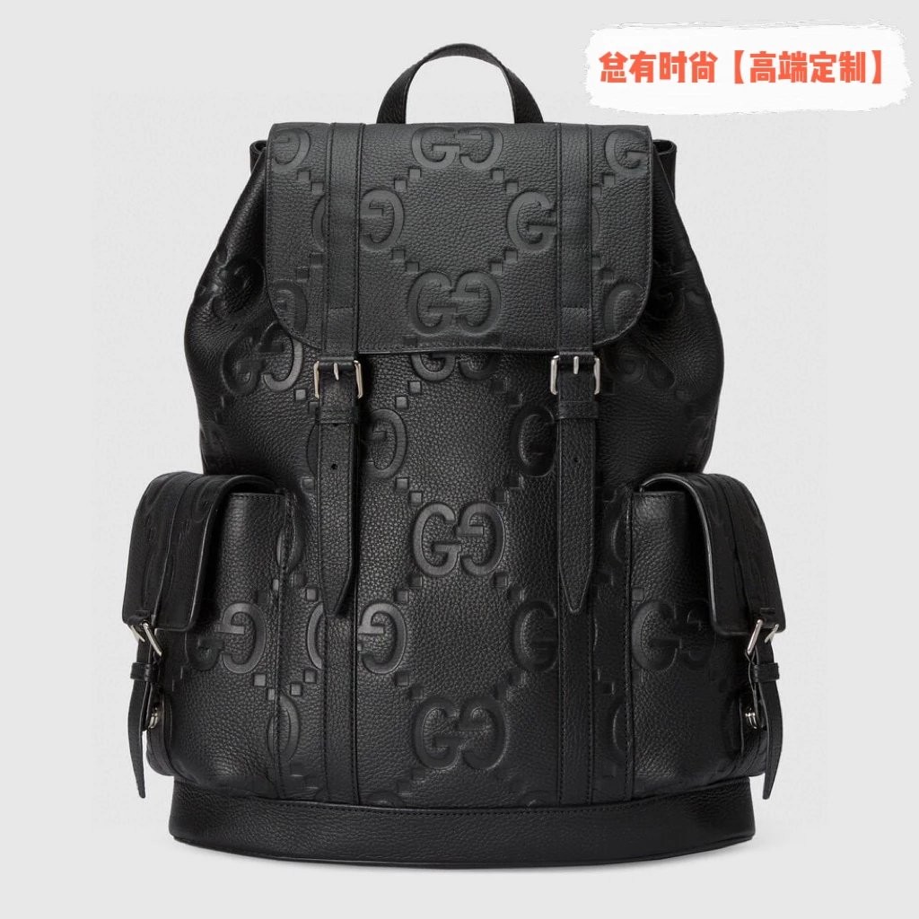 Gucci Big logo Backpack Full Leather Black Men Backpack RS84