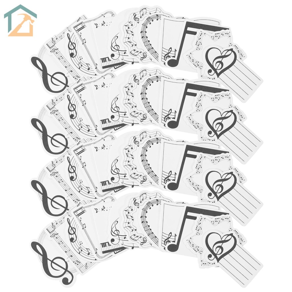 4Pack กระดาษเพลง Themed Notepad Easy to Peel Self กาวเขียน Notepad สําหรับ Home Office SHOPCYC4401