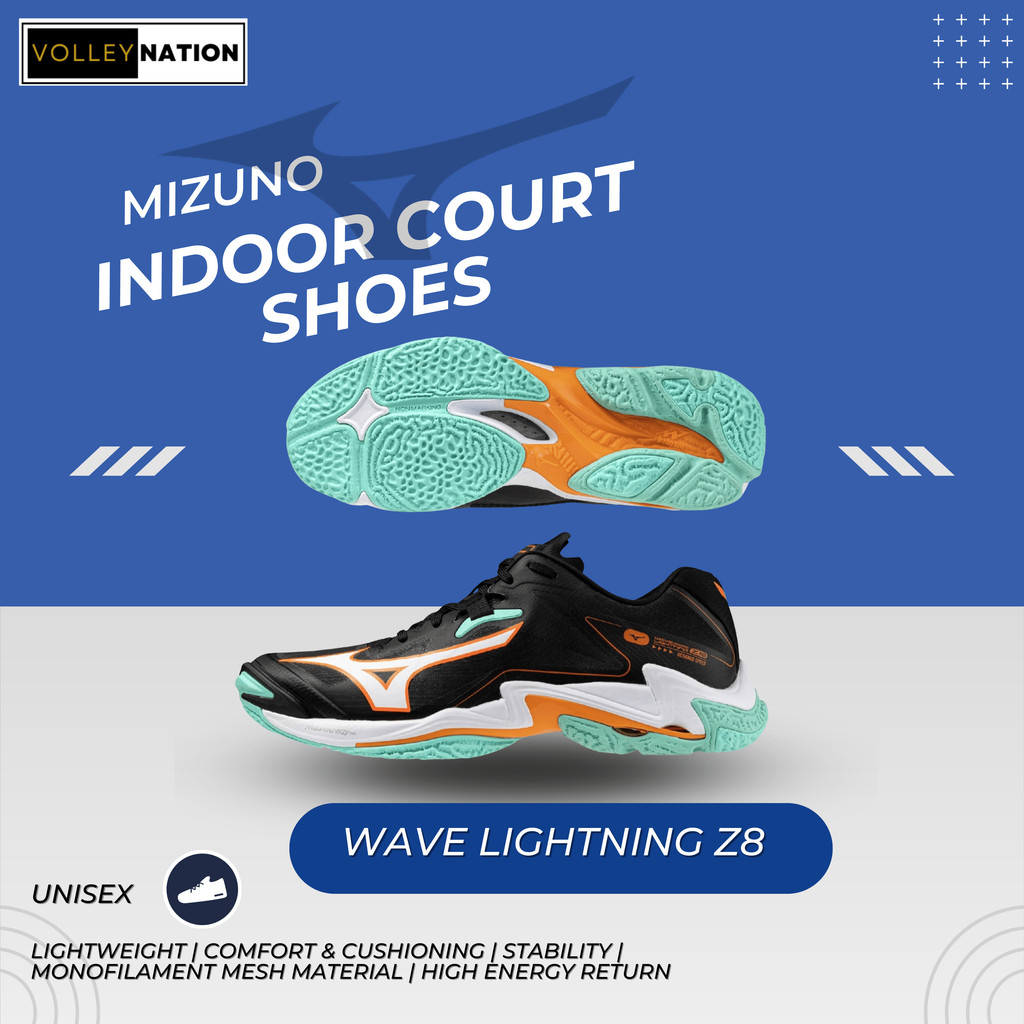 Mizuno Wave Lightning Z8 Black/Tangelo/Ice Green