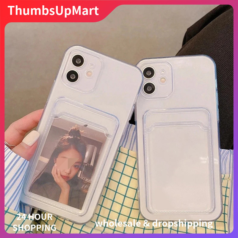 โปร่งใสช่องใส่การ์ดกระเป๋าสําหรับ Xiaomi 9T 10T 11 Lite 11T 12 12X 12T 13 14 Pro Photo กระเป๋ากันกระ