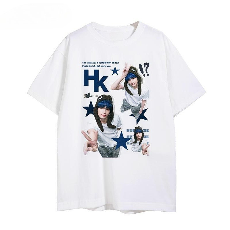 เสื้อยืดลักษณะ STREETWEAR ไม่จำกัดเพศ-txt hueningkai