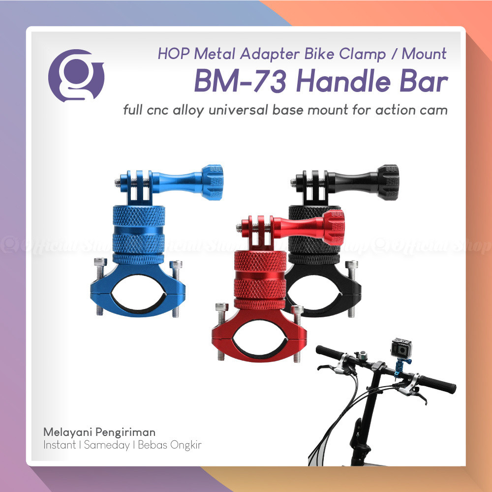 HOP BM-73 โลหะ Handlebar จักรยาน 360 Handle Bar มอเตอร์ Roadbike Bracket ติดตั้งสําหรับ Action Cam G