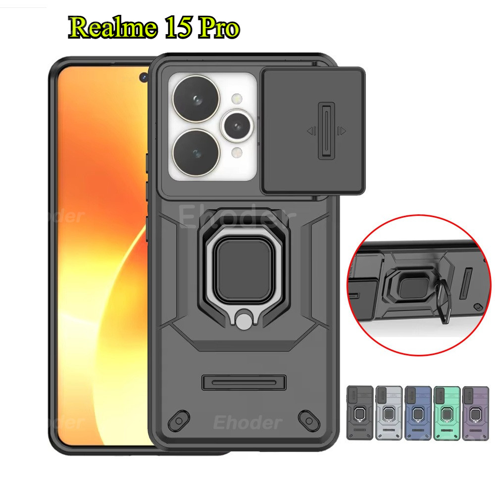 เกราะกันกระแทกปลอกแข็งสําหรับRealme 15 Pro 15T 4G 5G 2025 เคสโทรศัพท์สไลด์กล้องเลนส์ป้องกันแหวนสําหรับRealme15 Realme15Pro 15Pro RMX5106 Realme15Tกรณี