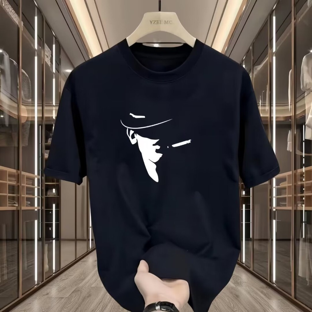 ฤดูร้อนใหม่แขนสั้น 23 Street Wear เสื้อยืดผู้ชาย 2024 พิมพ์อินเทรนด์ ins2025COD ครึ่งแขนใหม่ Simple 