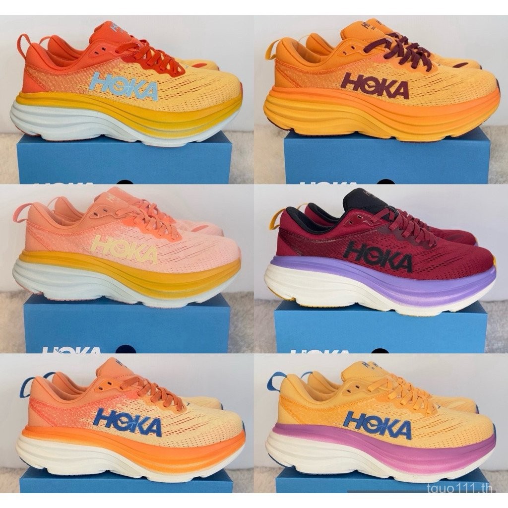 รองเท้าผ้าใบผู้ชาย (ขนาด 37-45) รองเท้าผ้าใบ HOKA BONDI 8 รุ่นสินค้า Photo Pick-Up จากสินค้าจริง เตร