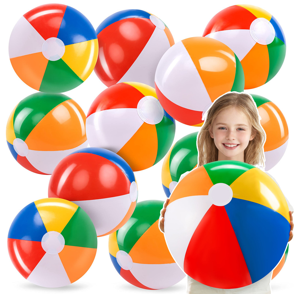 ลูกบอลพลาสติก PVC ขนาด 22 ซม., สีสันสดใส กันน้ำได้ดี สำหรับใช้ในสระว่ายน้ำและปาร์ตี้กลางแจ้ง