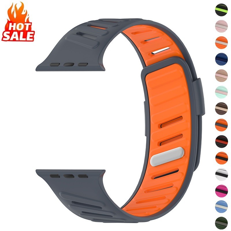 Two Tone Twill สายซิลิโคนสําหรับ Apple Watch Series 11 46 มม.42 มม.Ultra 3/2/1 49 มม.45 มม.40 มม.41 มม.44 มม.38 มม.Series 10 9 8 7 6 5 SE2 SE3 4 3