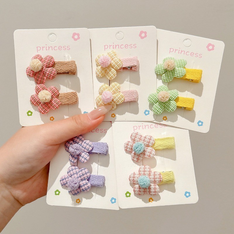 เครื่องประดับผมลายดอกไม้น่ารักสำหรับเด็ก พร้อมผ้ากิ๊บ