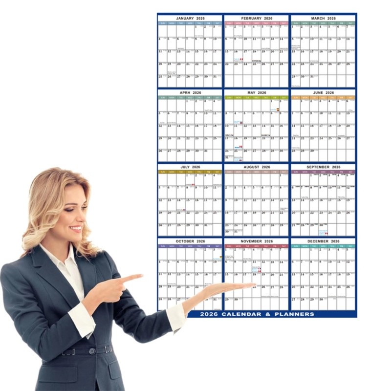 Dal 2026 Wall Calendar Planner 2026 Full Year to View ปฏิทิน Erasable Wall Planner Family Home Organ