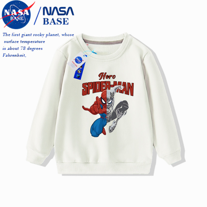 เสื้อฮู้ด.nasa spider-man ทำจากผ้าฝ้ายแท้ เหมาะสำหรับเด็กชายและเด็กหญิง