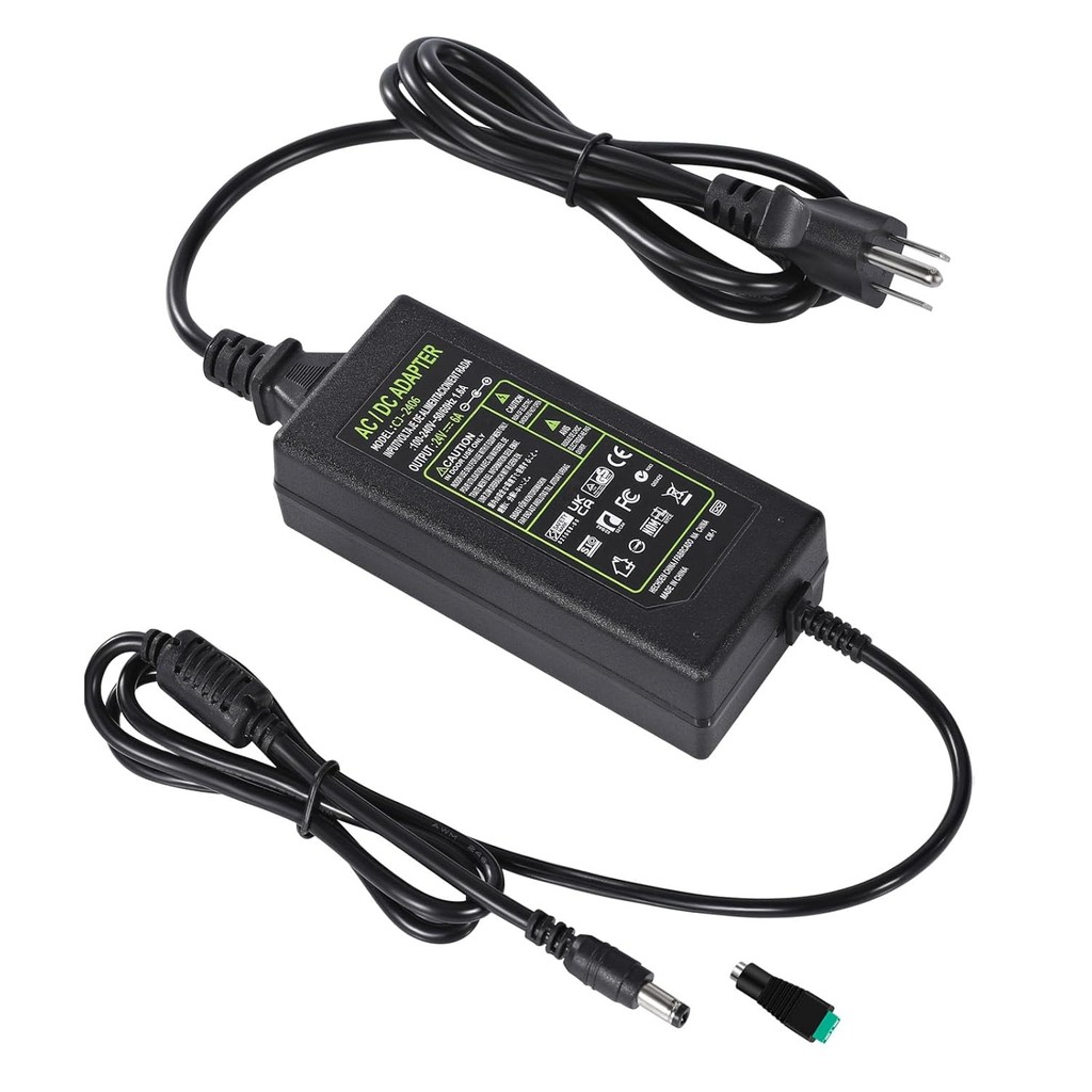 24V 6A Power Supply Adapter,100-240V AC to DC 24V 6A Power Adapter 5.5 มม.x 2.5 มม.DC เอาต์พุตแจ็ค T