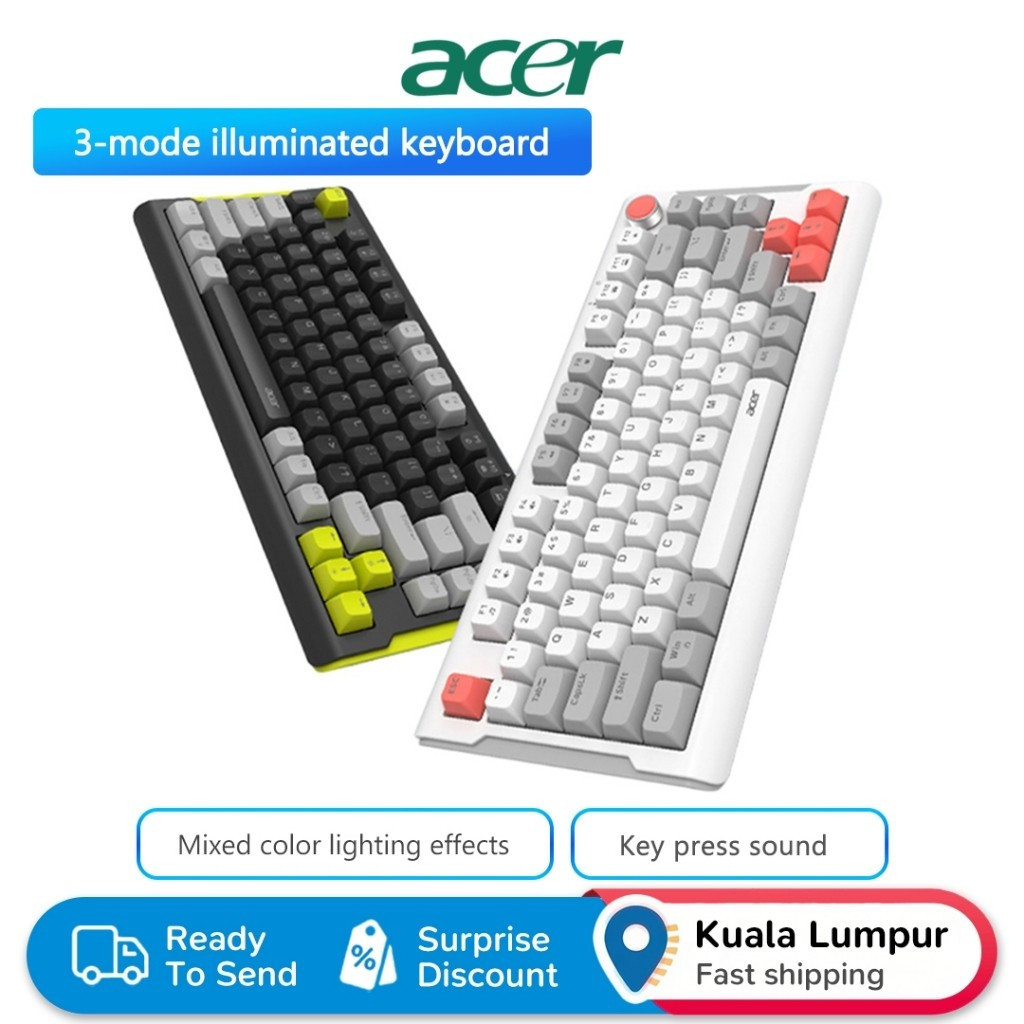 คีย์บอร์ด Acer ni OKW223 แบบมีสาย/มีจําหน่าย 80Key Compact Layout MultiColor BacklightingHT99 9MIW