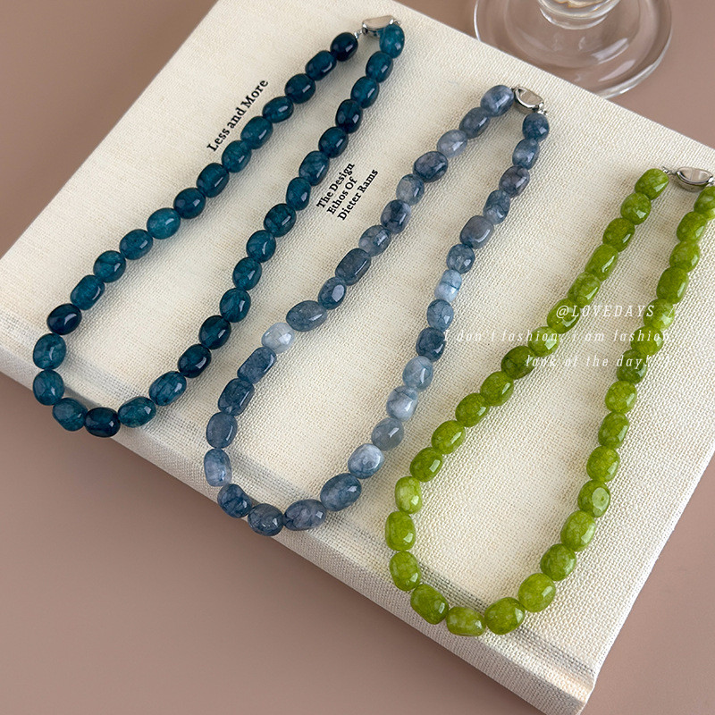 สร้อยคอสไตล์จีนย้อนยุค หินธรรมชาติลูกปัด สไตล์เก๋และใช้งานได้หลายโอกาส