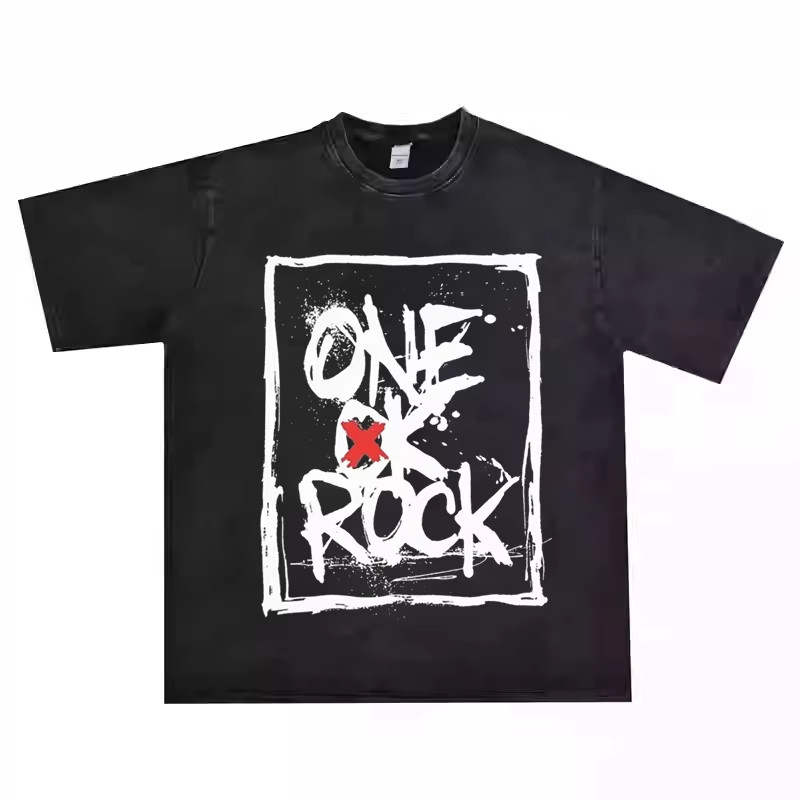 เสื้อยืดวินเทจ One Ok Rock Tour Tengkorak Washed สำหรับผู้ชายและผู้หญิง เสื้อยืดผ้าฝ้ายฤดูร้อน Oversized สไตล์ฮิปฮอป - รูปที่ 3