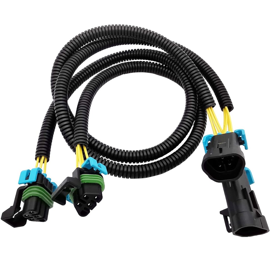 2PCS สีดําออกซิเจน O2 Sensor Header Extension Harness 24 นิ้วยาวสําหรับ LS2 LS3 LS7 2005-2013 C6 Cor