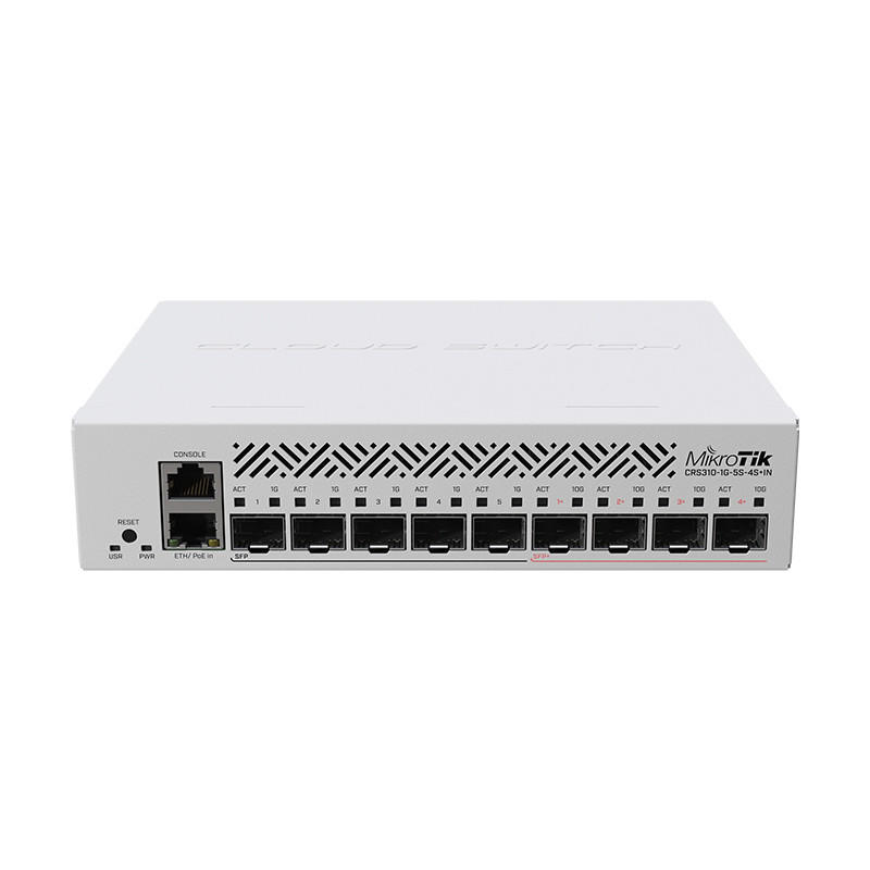 MikroTik CRS310-1G-5S-4S+IN สมาร์ทสามชั้นการจัดการเครือข่าย 10 พอร์ต Cloud Router Switch 10G
