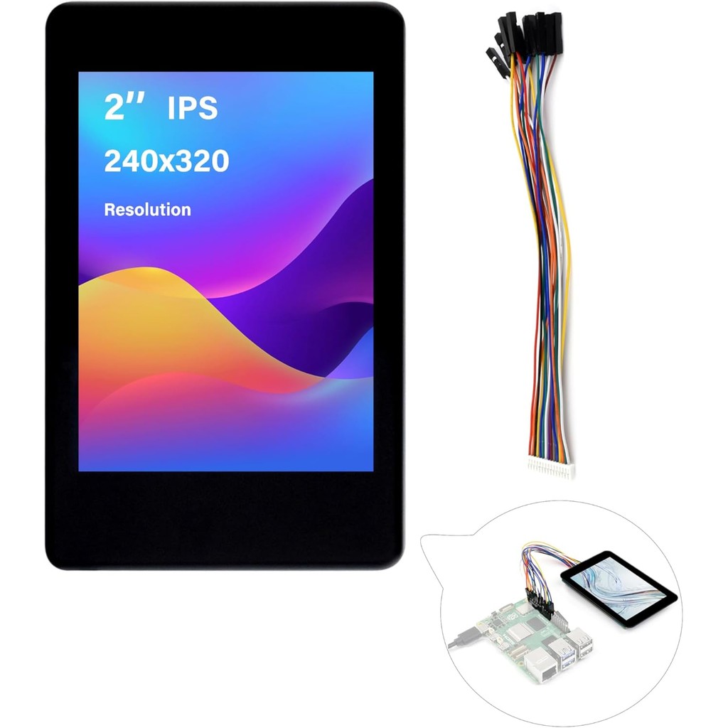 หน้าจอสัมผัส IPS ขนาด 2 นิ้วเข้ากันได้กับ Raspberry Pi 5/4B/3B+/3B/Pi Zero/Zero W/Pi Zero 2W/Pico/Pi