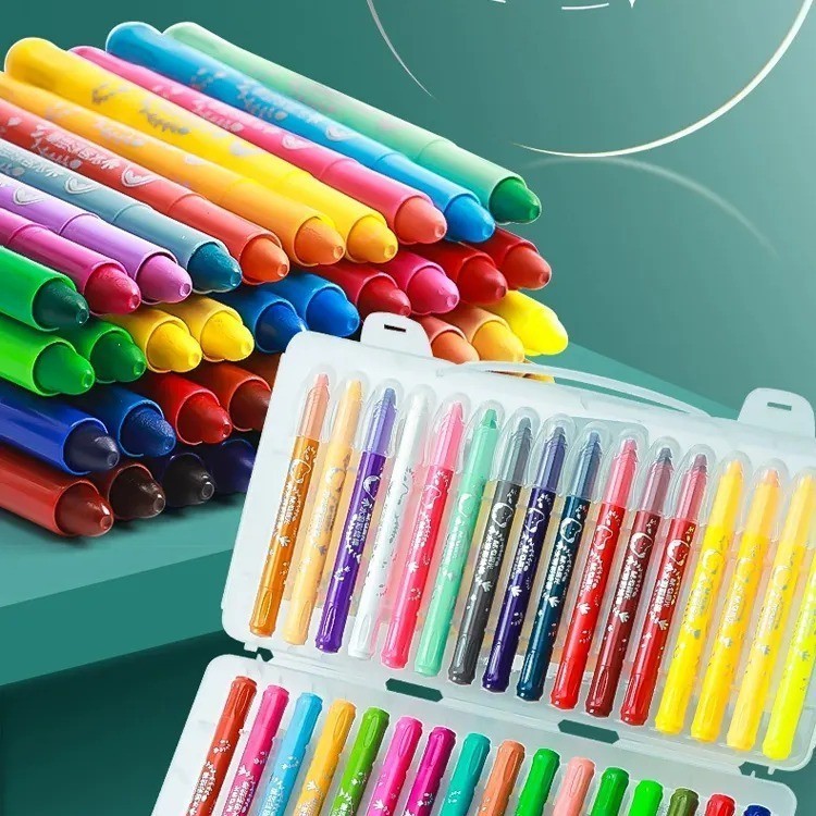 MATA Grasp Crayon Set 48 สีตาปานกลาง Silky Crayon ดินสอสีที่ละลายน้ําได้ Grasp