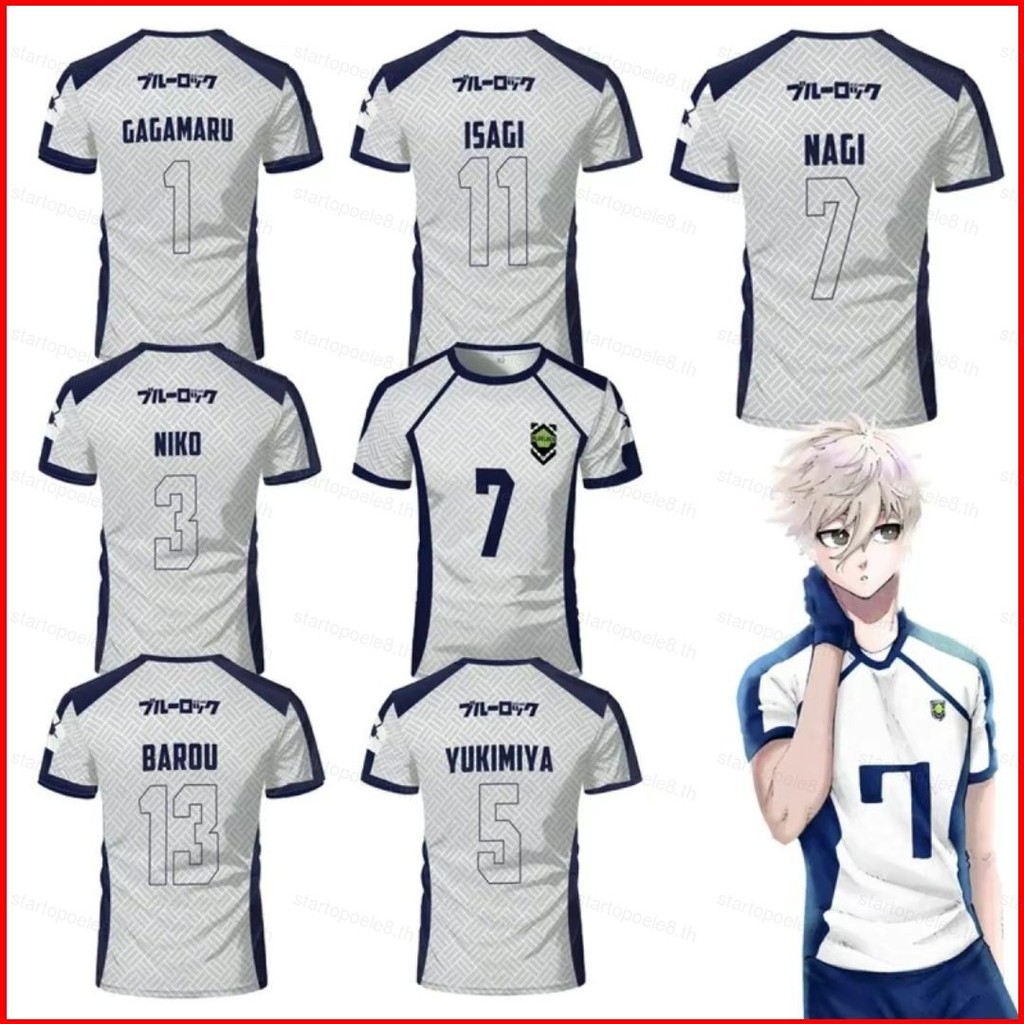 Jersey อะนิเมะ ST8 ISAGI NAGI ฤดูร้อนเสื้อยืดแขนสั้น