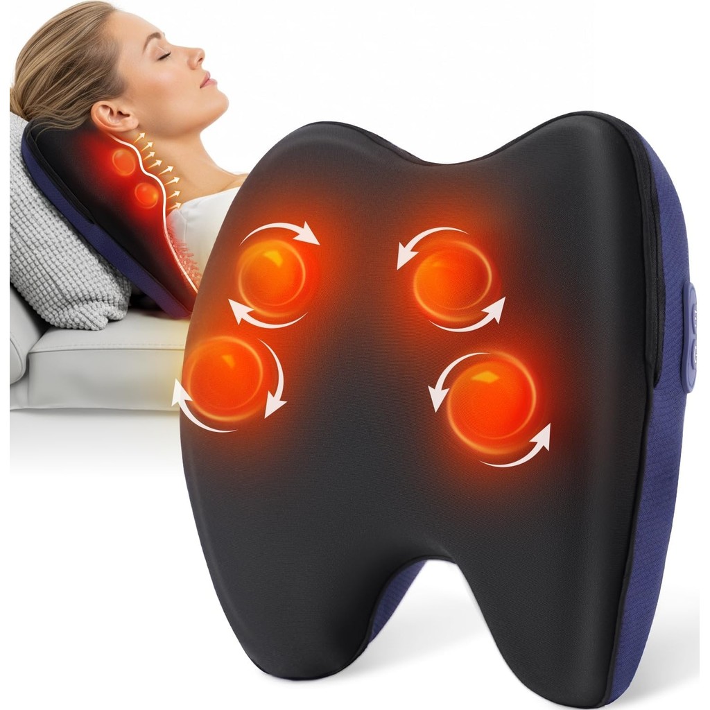 Shiatsu เครื่องนวดคอและหลังด้วยความร้อน FSA HSA เครื่องนวดคอและไหล่ หมอนนวดเนื้อเยื่อลึกสําหรับหลังล