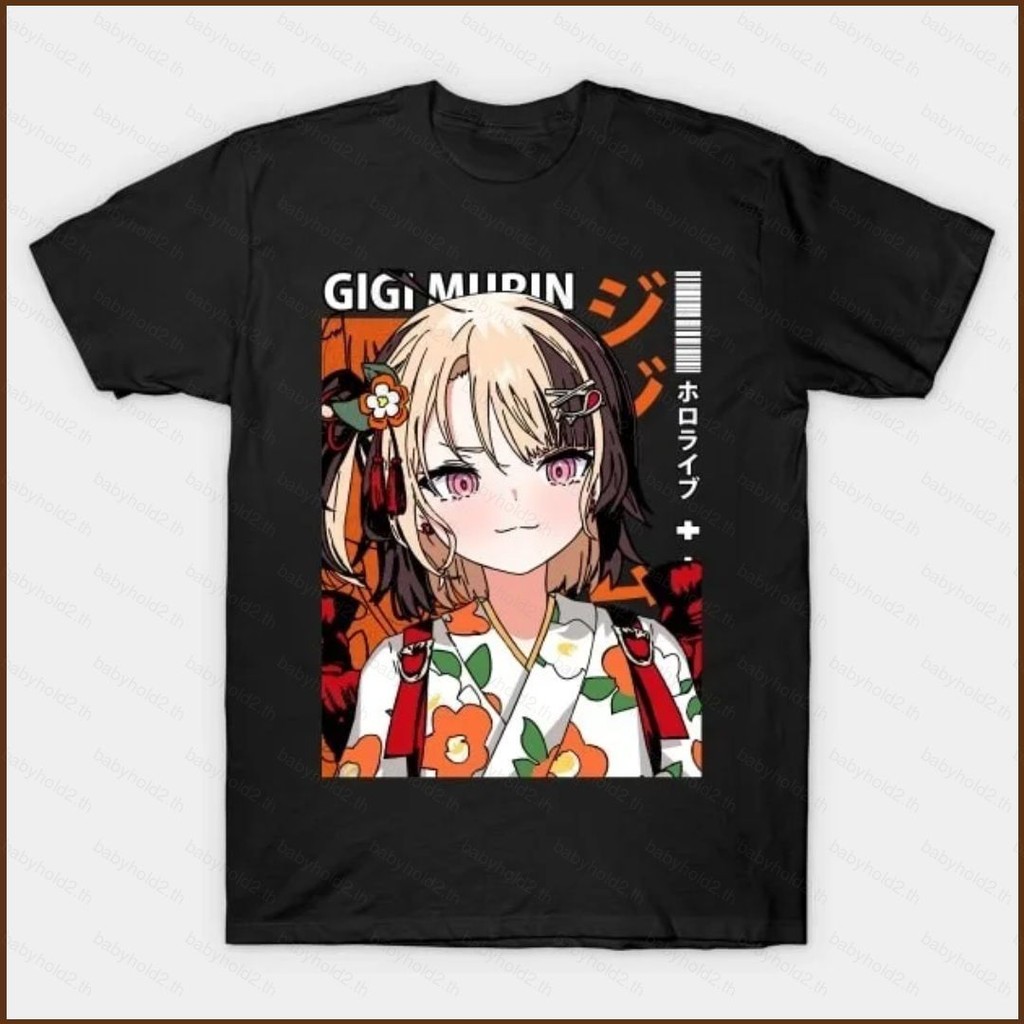 เสื้อยืดน่ารักแขนสั้นสำหรับหน้าร้อน การ์ตูนจาก Gigi Murin Hololive