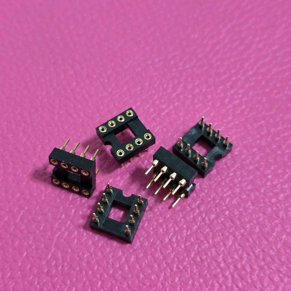 อะไหร่โม แอมป์​จิ๋ว ซ็อกเก็ต socket 8 Pin DIP SIP DIP-8 IC Sockets Adaptor dip แบบ 8 ขารูกลม สีทองอย